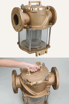 New heavy-duty water strainer simplifies debris removal